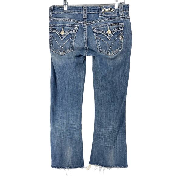 Miss Me Denim - Miss Me Jeans 28 Women's JP4896 Boot Cut Cotton Blend Blue Denim Reworked